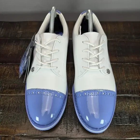 NEW G/Fore Gfore G4 Fore Gallivanter Womens Size 6.5 Golf Shoes White Blue - Picture 2 of 12